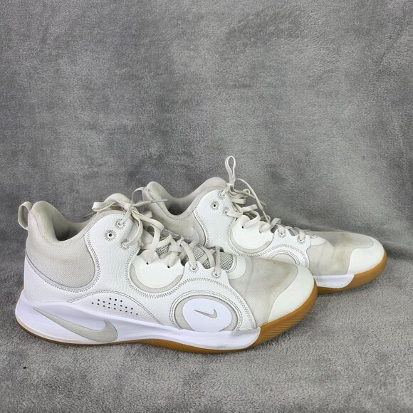 Mens Nike White & Gum Sole Fly By Mid 2 Basketball Shoes CU3503-100 Size 14 - Picture 5 of 8